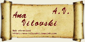Ana Vilovski vizit kartica